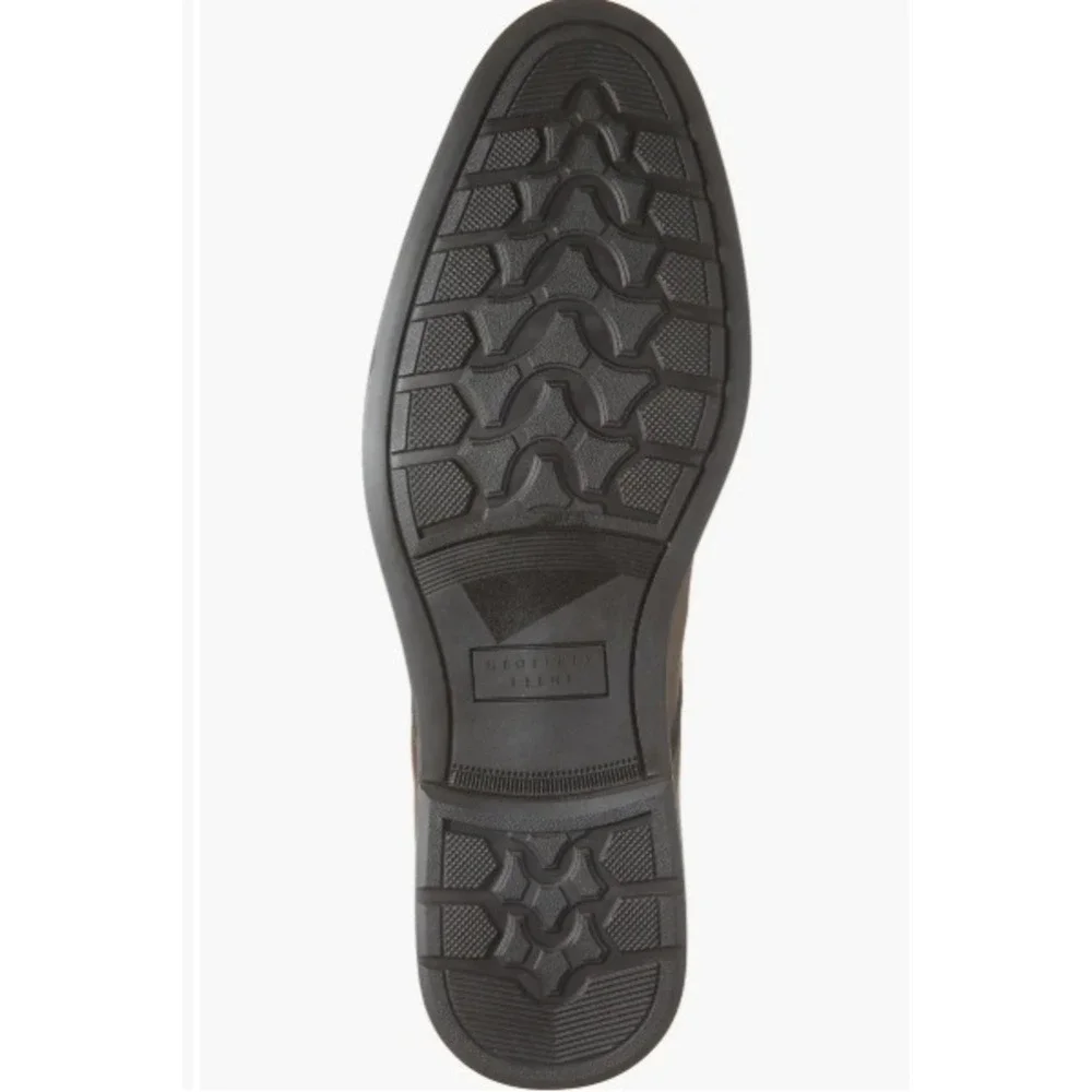NIB Geoffrey Beene Ribbed Derby Dress Shoes Mens 9.5 Brown Lace Up Formal